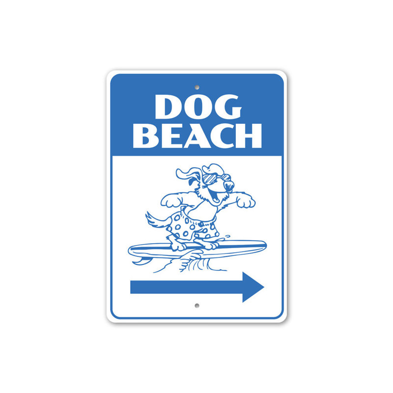 Dog Beach Sign, 14" H x 10" W x 0.04" D