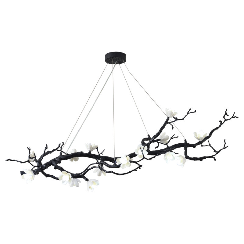 Lustre floral transitionnel en céramique 16 lumières 