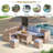 6-piece All Weather Pe Rattan Sofa Set With Adjustable Seat, Storage Box, Removable Covers And Tempered Glass Top Table