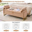 Banc de rangement rembourré de 66 po de hauteur avec des pieds dorés, une poche pour accoudoirs et 2 coussins-346524092-343922331