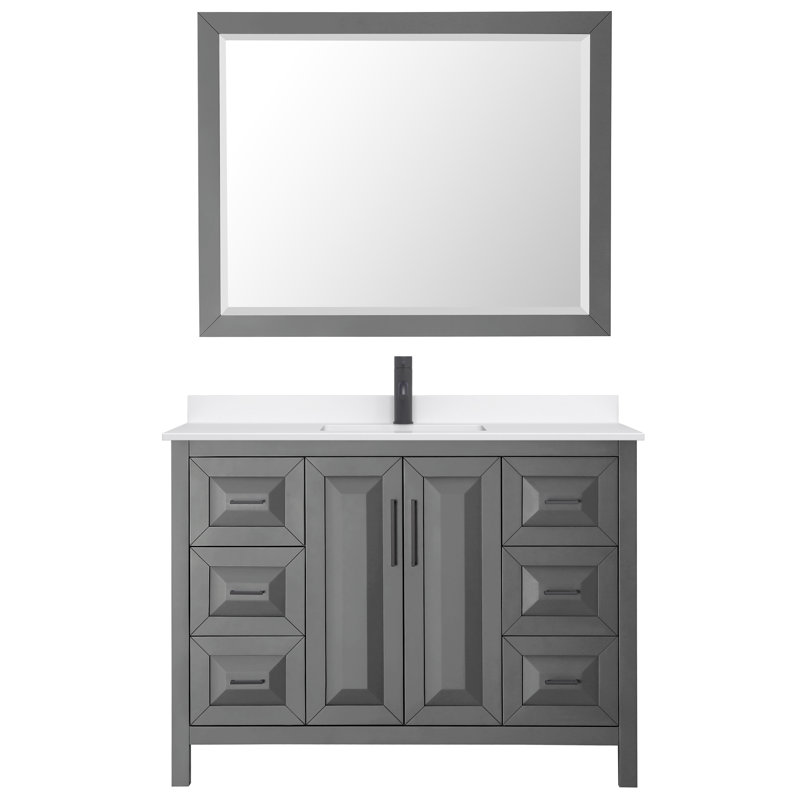 Daria 48'' W Vanity, Gray, Matte Black, Giotto Quartz