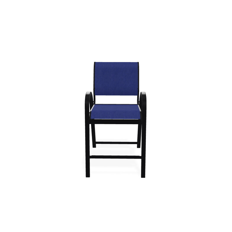 Tabouret de bar 42 po Holna, Atlantis bleu royal Sunbrella®, Noir texturé
