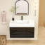 Finition du meuble-lavabo mural simple 36 po Jessica: noir lustré-72495664