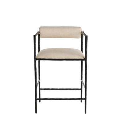 Barbana Bar Stool Oxford White Performance Fabric