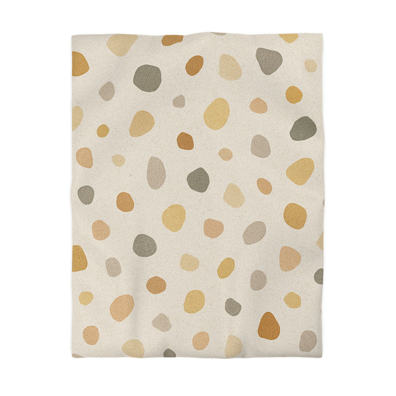 Microfiber Duvet Cover Boho Style, Design 40, Cream, Twin Duvet Cover