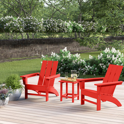 POLYWOOD x Sol 72 Jamarion 3-Piece Adirondack Set