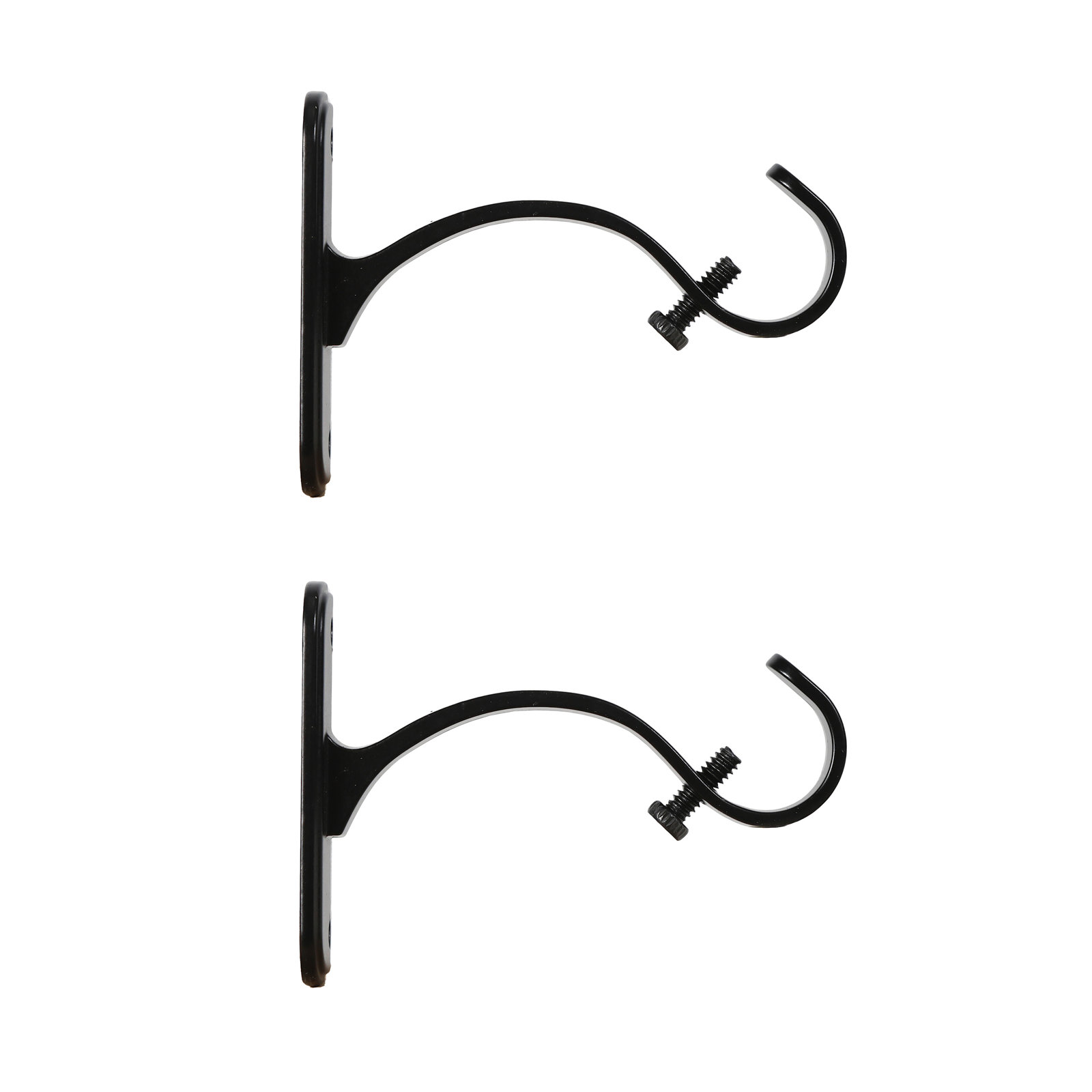Curtain Rod Mounting Brackets, Black