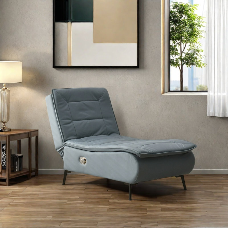 Fauteuil inclinable multifonctionnel en bois massif réglable, Gris