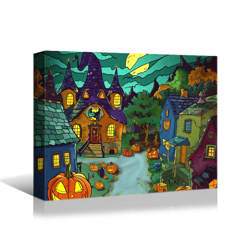 Art mural d'Halloween sur toile, H 36 po x l 48 po