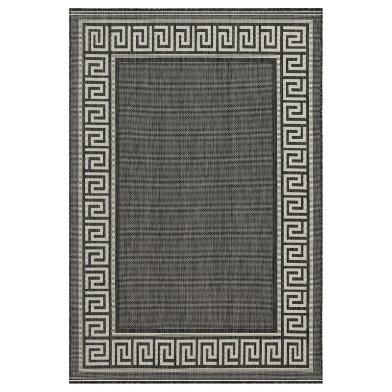Anthracite  Indoor/Outdoor Area Rug, Rectangle 5'3" x 7'3"