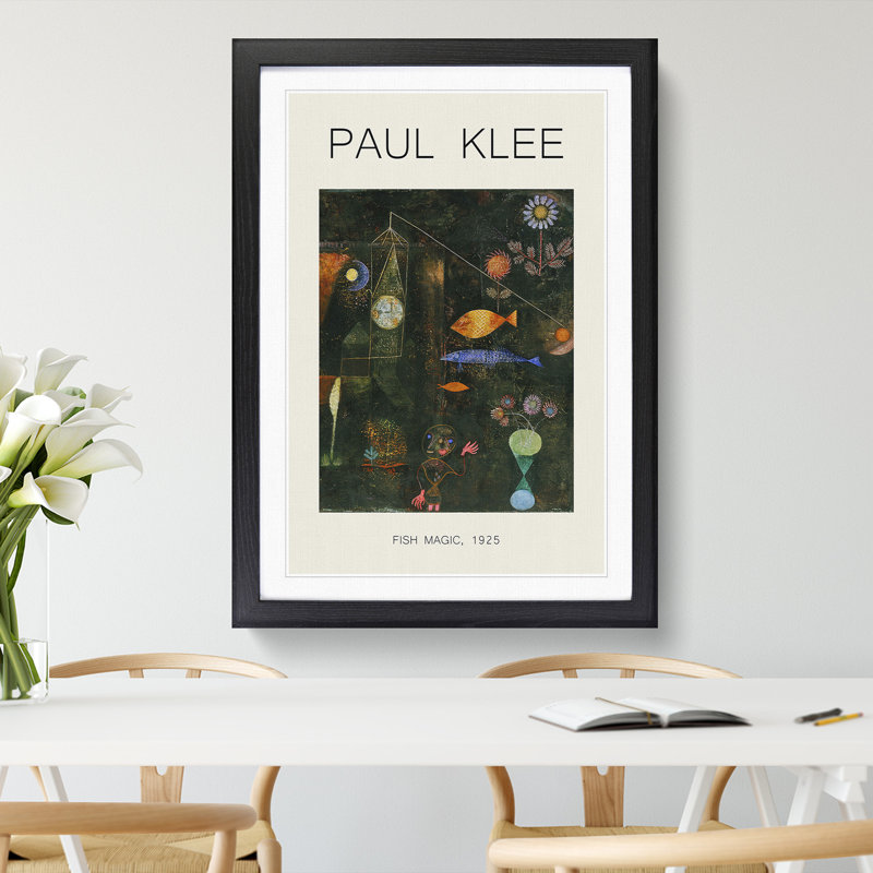 Fish Magic by Paul Klee - Single Picture Frame Print, Black Framed, 65cm H x 48cm W x 2cm D
