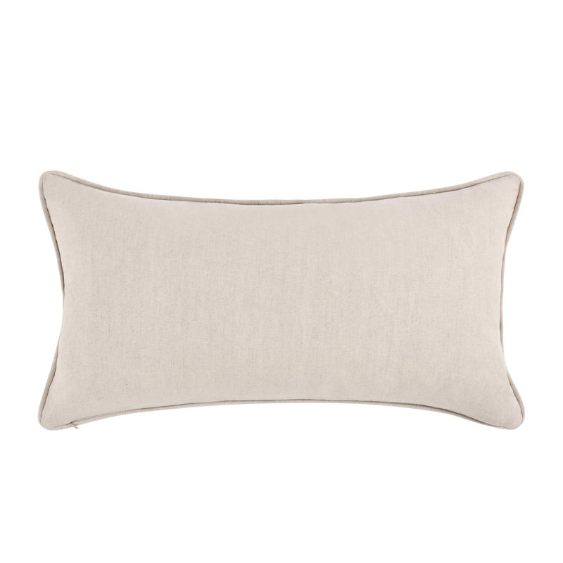 Siena 14"x26"Cotton Linen Blend Throw Pillow, Beige