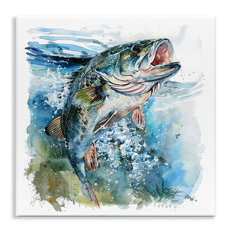  Water Splashing Fish Wall Plaque Art by LSR Design Studio