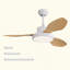 47 Inch Ceiling Fan With 22W LED Light And Remote Control 6 Speeds Reversible DC Motor White For Living Room