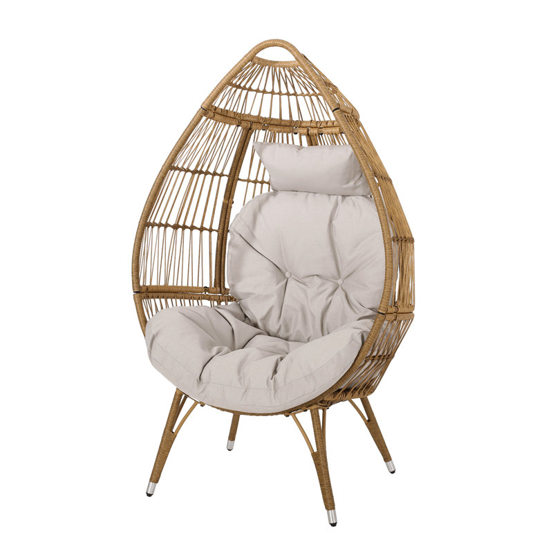 Chaise d'extérieur polyvalente en forme de goutte d'eau avec assise confortable