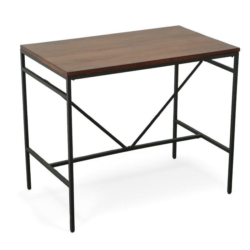Modern Brown 42 Inch Bar Table with Durable Steel Frame
