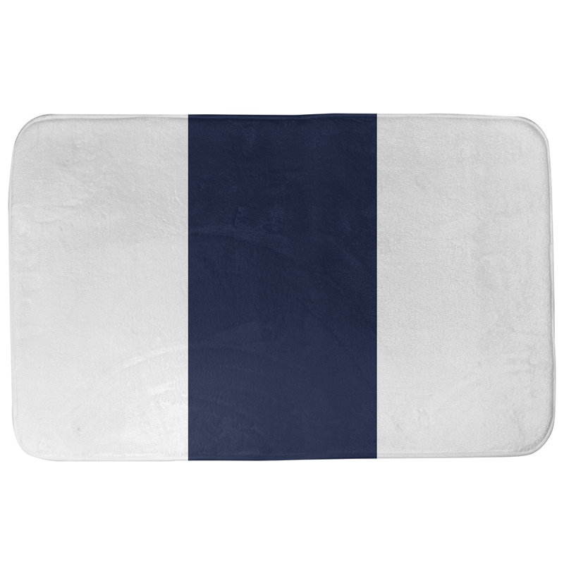 Non-Slip Bath Rug, Arizona, 21" W x 34" L, White/Blue Middle