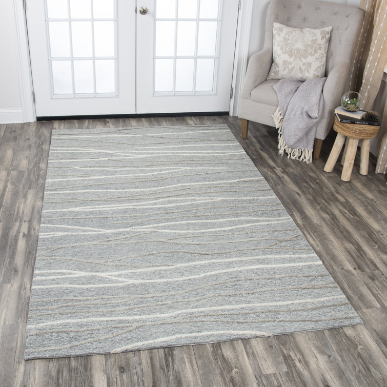 Tapis gris en laine touffeté à la main Arcand