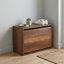 Stylish Shoe Cabinet in Oslo Walnut, 23.6 x 16.5 x 11.8 inches | 100% Melamine Coated Particle Board, Thickness: 0.6 inches | Wall-Mountable Design with Numerous Shelves | Perfect for Modern Entryways & Hallways