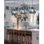 Luminaires suspendus en verre soufflé à la main couleur bleu marbré