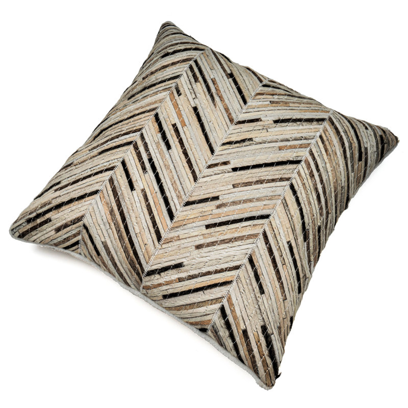 Geometric Cowhide Throw Pillow