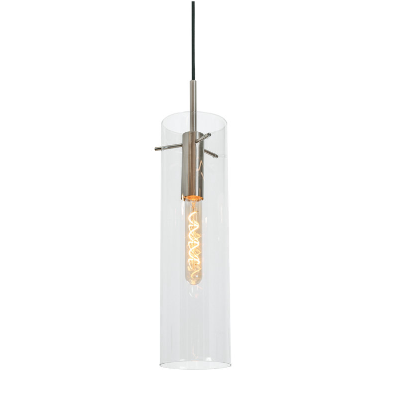 Luminaire suspendu 1 lumière Guglielmo, Nickel satiné