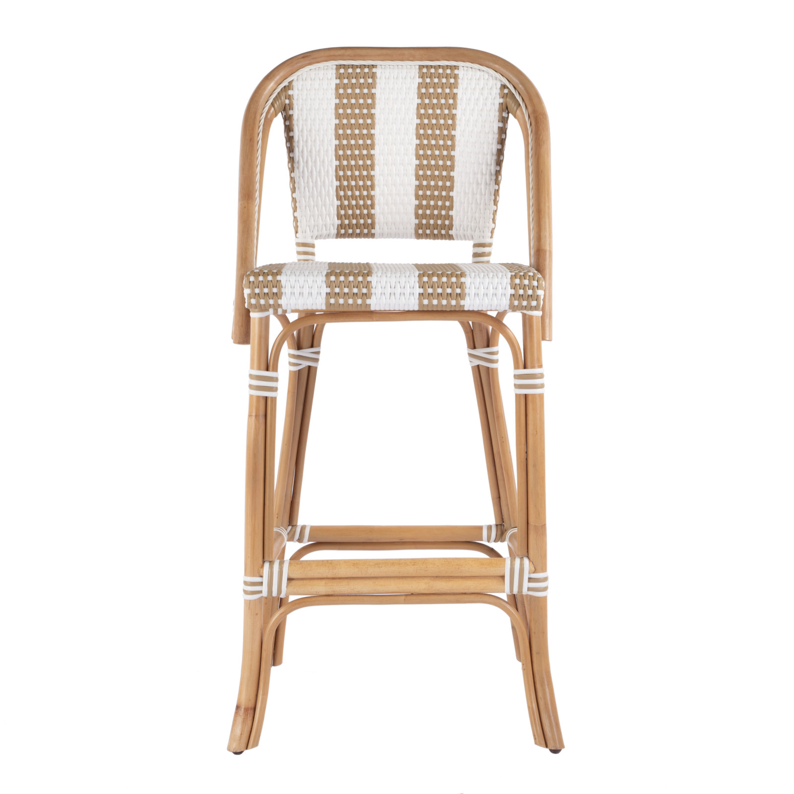 Euporie 28" Bar Stool, Beige/White