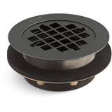 Kohler Round Shower Drain for Use with 2" Metal or Plastic Pipe, Gasket Included