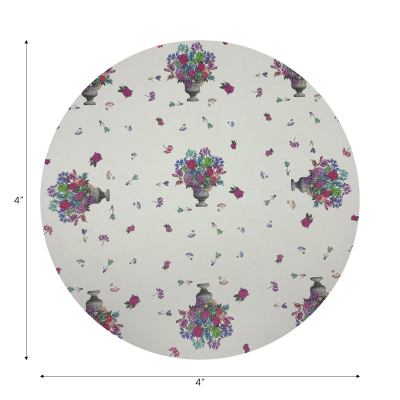 Pistils Small Bouquet Vegan Leather Round Coasters