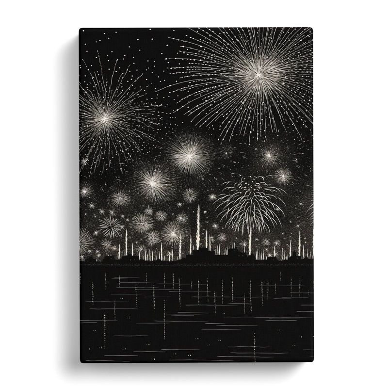 Fireworks Line - Wrapped Canvas, 76cm H x 50cm W x 3cm D