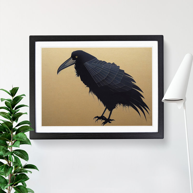 Raven Bird Vol.3 - Single Picture Frame Print, Black, 46cm H x 64cm W x 2cm D