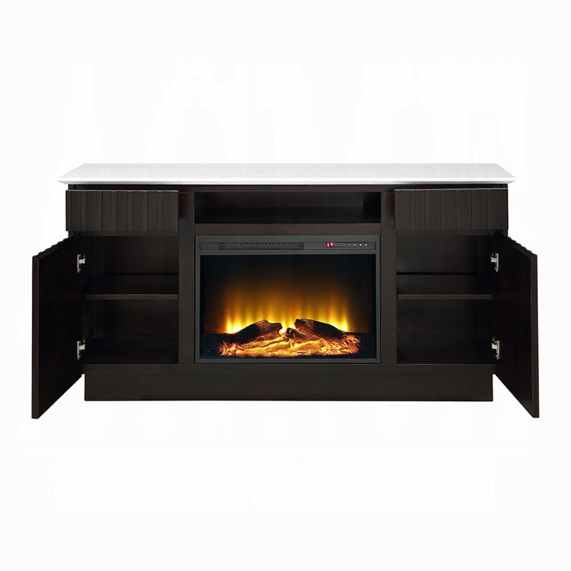 Jaramillo Server w/Natural Marble Top & Fireplace