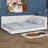 Modern Upholstered Platform Bed With USB Ports, Floor Daybed With Wood Slat Support-754875648