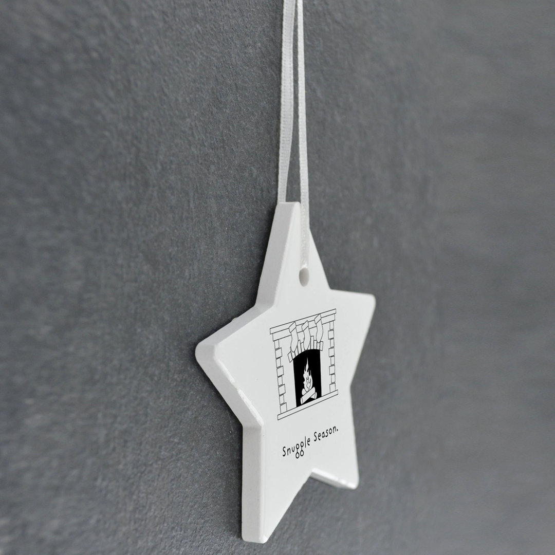 Sanson Snuggle Season Star Shaped Ceramic Ornament