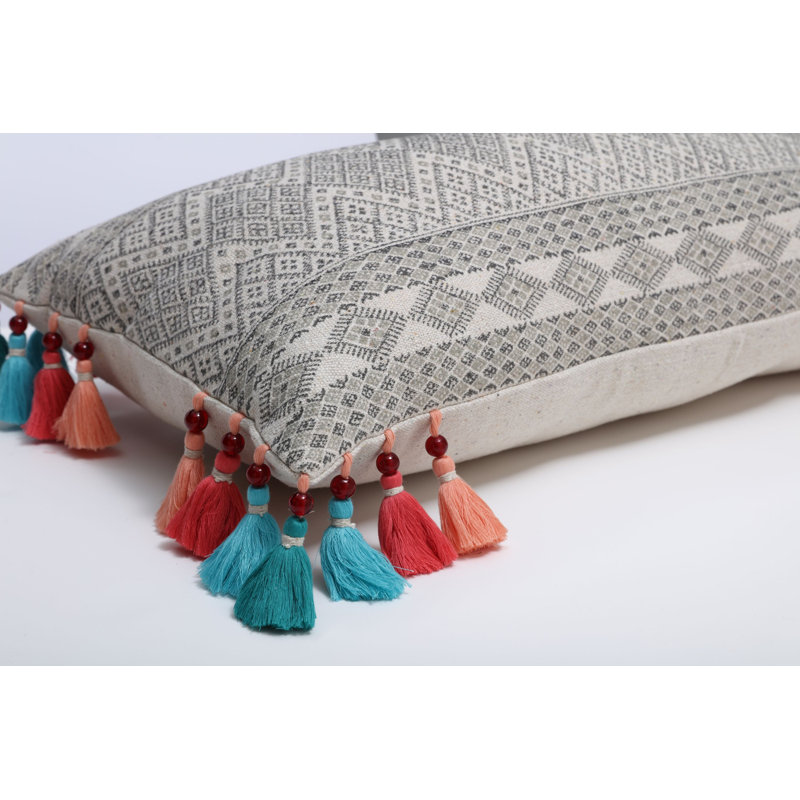 Marrakech Embroidered Cotton Throw Pillow