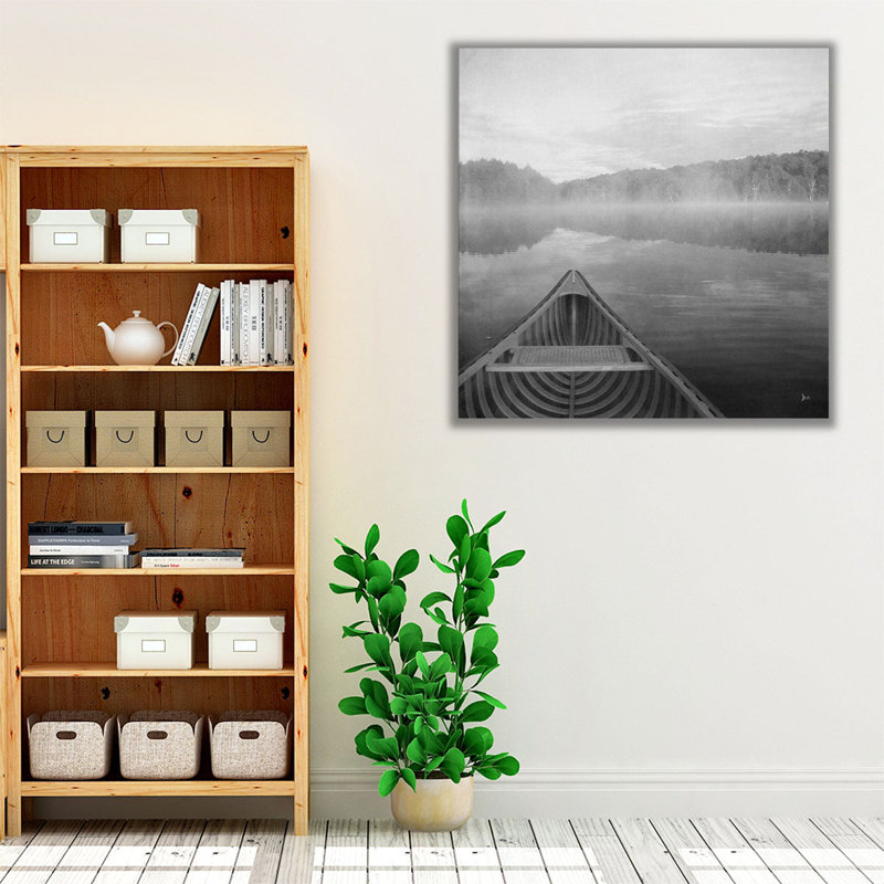 «Calm Waters Canoe I», reproduction d'art sur toile, H 12 po x l 12 po