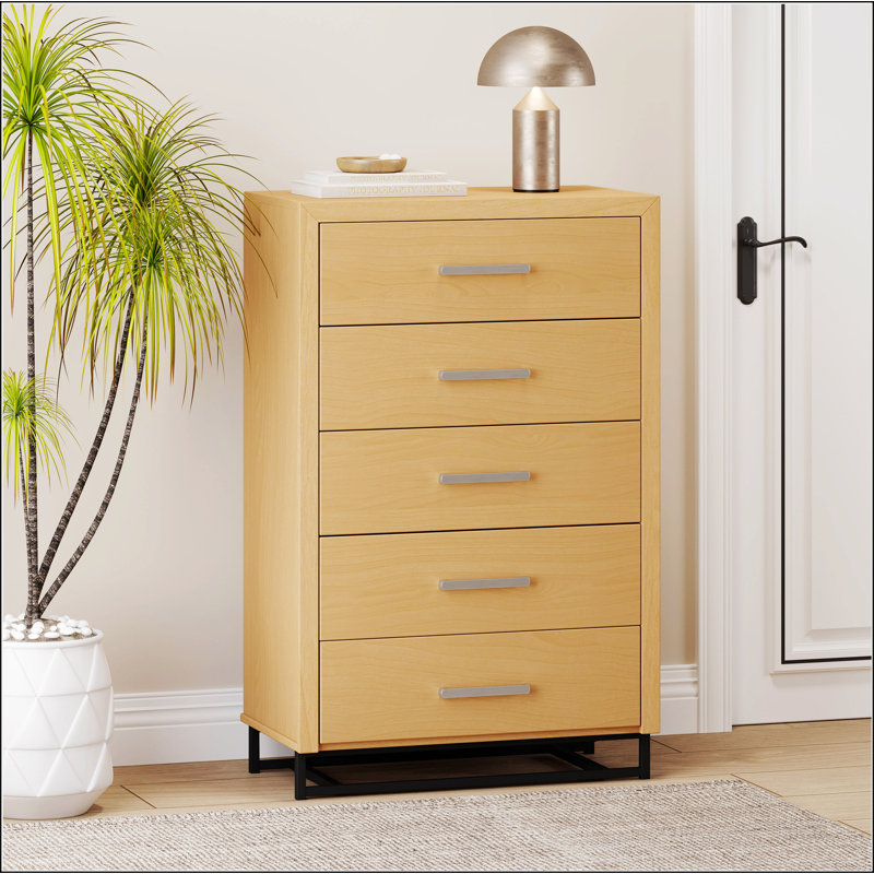 Commode 5 tiroirs, Naturel