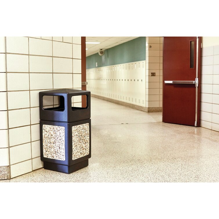 Safco Canmeleon 38 Gallon Square aggregate Ash/Trash Receptacle (Black)