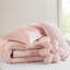 Couette réversible en chenille rose à motifs floraux pour lit double/queen - Chenille, rembourrage, lavable à la machine, revers à pois.