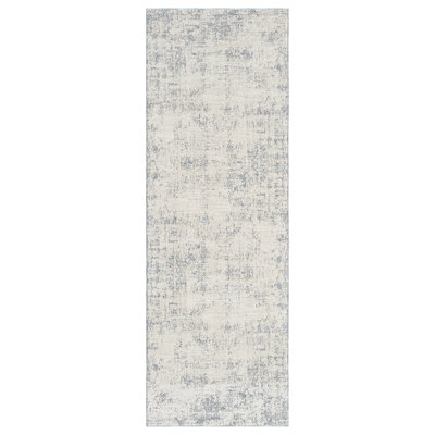 Melby Ivory/Stone Blue Contemporary Abstract Power-loomed Indoor Area Rug