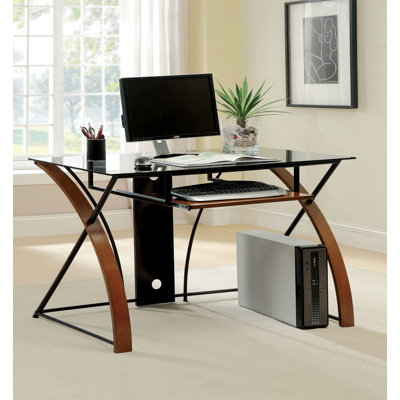 Taber Glass Top Computer Desk