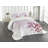 Ambesonne Wine Bedspread Set Grunge Abstract Framework Lilac and White-105395830