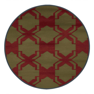 Machine Washable Trellis Red Area Rug