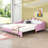 Twin Modern Upholstered LED Daybed with Crown Headboard and Extendable Frame-2090274168