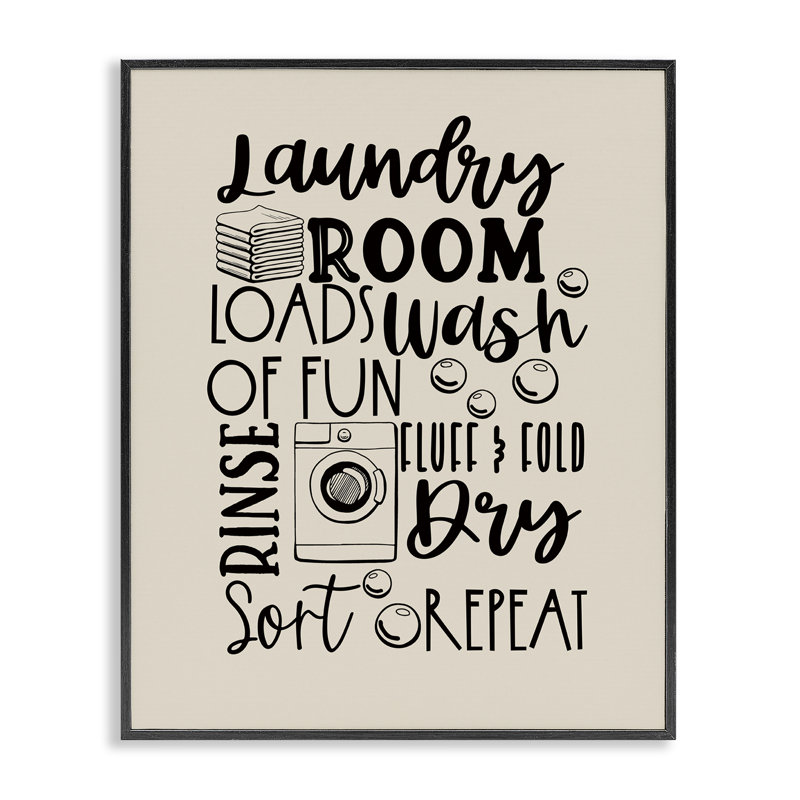  «Laundry Laundry», typographie mixte, estampe numérique par Daniela Santiago, H 14 po x l 11 po, Giclée encadrée noir minuit
