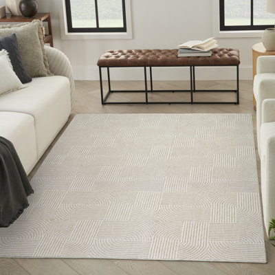 Tapis d'intérieur moderne ivoire Coedy