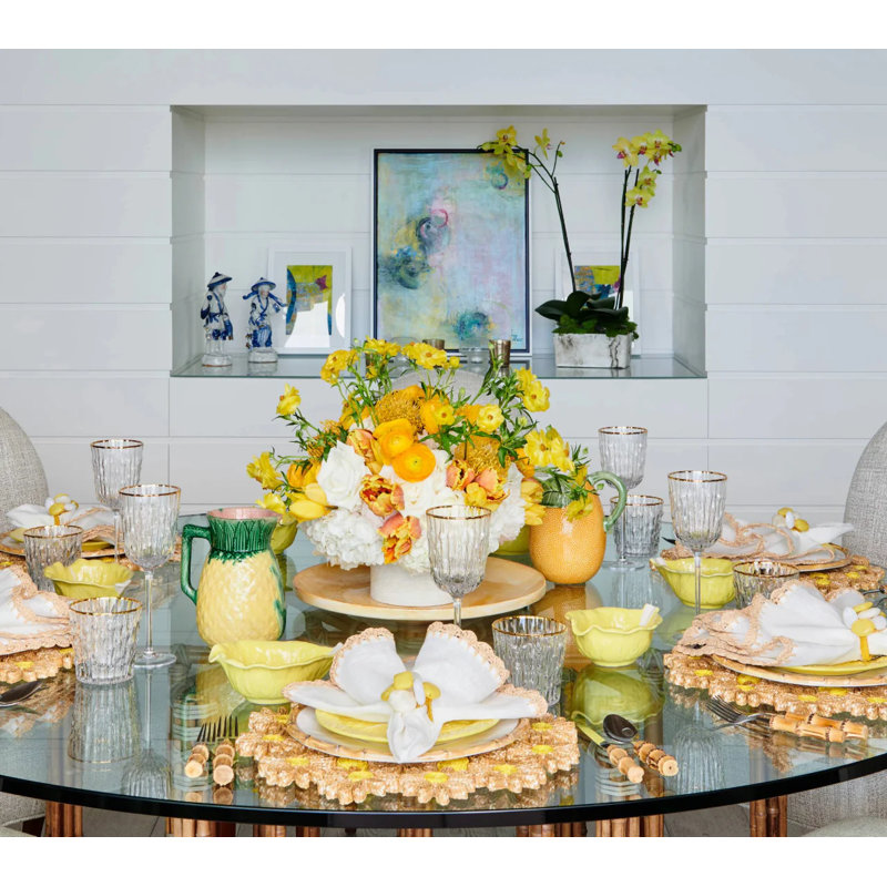 Daisy Placemat, Natural/Yellow