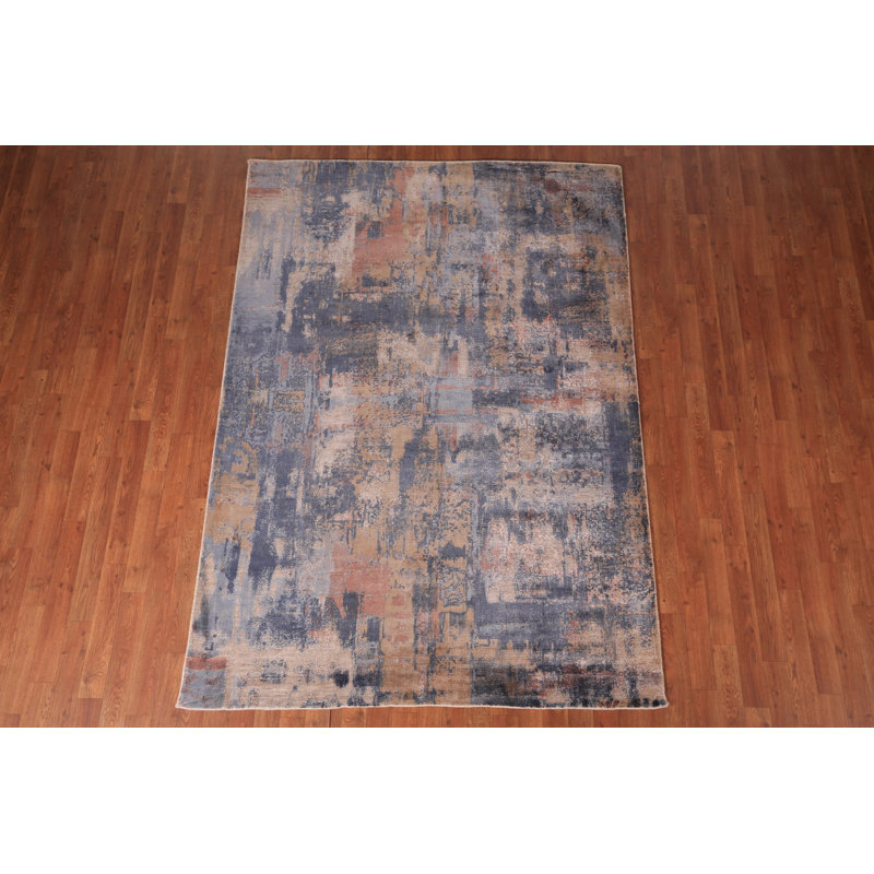 Tapis contemporain en laine à motif abstrait