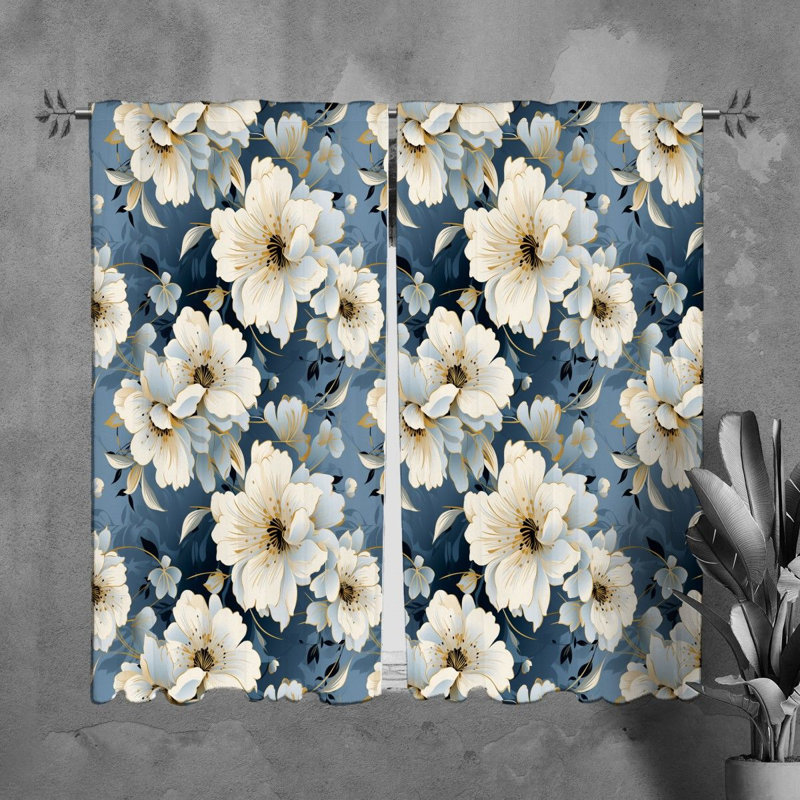 Rideaux à motif floral - 6111, L 20 po x L 82 po