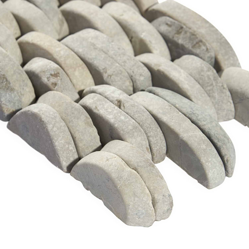 Nature Stacked Pram Gray Pebble Mosaic Tile, Pram Gray